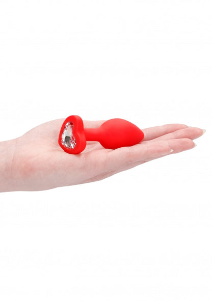 Plug con gioielllo Diamond Heart Butt Plug - Regular - Red