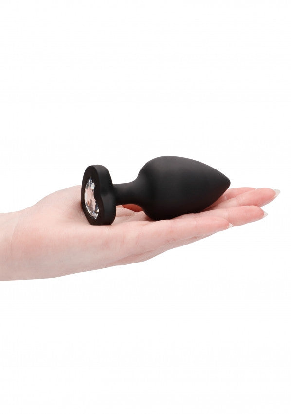 Plug extra large Diamond Heart Butt Plug - Extra Large - Black