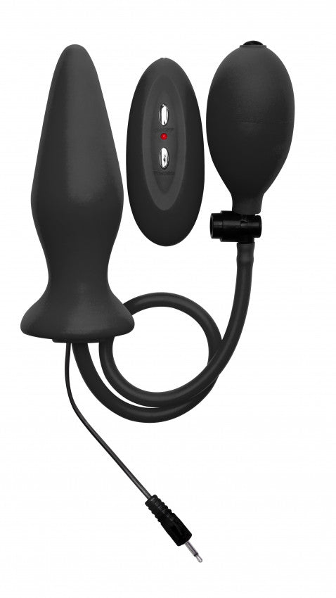 Plug con vibrazione Inflatable Vibrating Silicone Plug - Black