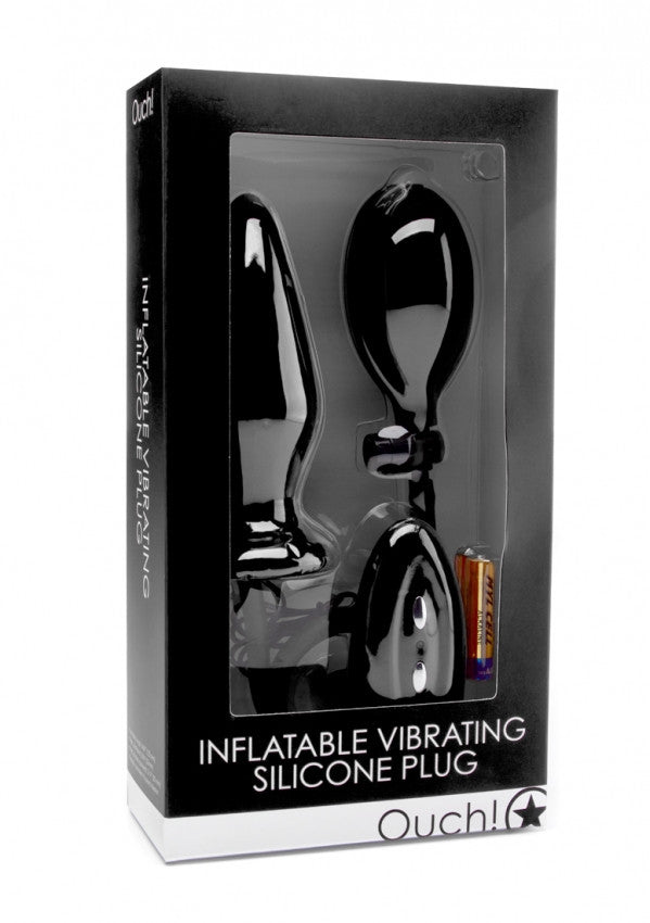 Plug con vibrazione Inflatable Vibrating Silicone Plug - Black