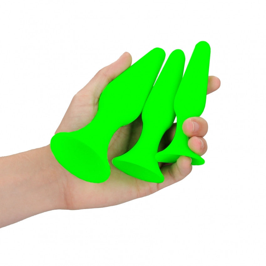 Kit plug Butt Set - Glow in the Dark - Neon Green/Black