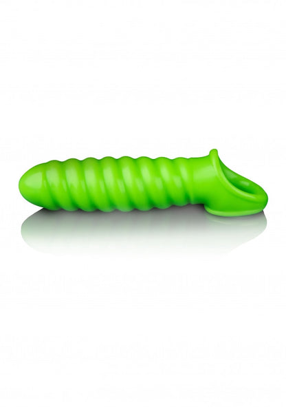 Guaina per pene Swirl Stretchy Penis Sleeve - Glow in the Dark - Neon Green