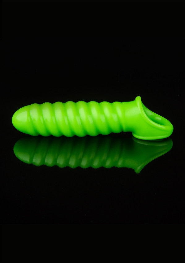 Guaina per pene Swirl Stretchy Penis Sleeve - Glow in the Dark - Neon Green