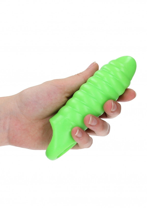 Guaina Swirl Thick Stretchy Penis Sleeve - GitD - Neon Green