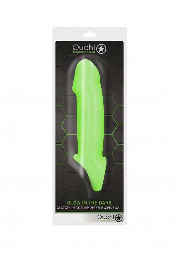 Guaina fallica Smooth Thick Stretchy Penis Sleeve - GitD - Neon Green