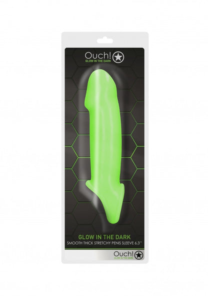 Guaina fallica Smooth Thick Stretchy Penis Sleeve - GitD - Neon Green