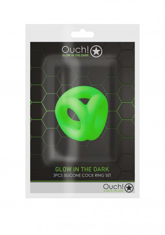 anello fallico Cock Ring & Ball Strap - Glow in the Dark - Neon Green