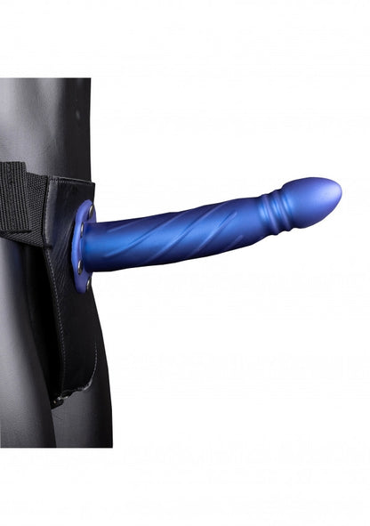 fallo indossabile Twisted Hollow Strap-on - 8'' / 20 cm - Metallic Blue