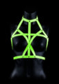 Pettorina bondage Bra Harness - Glow in the Dark - Neon Green/Black