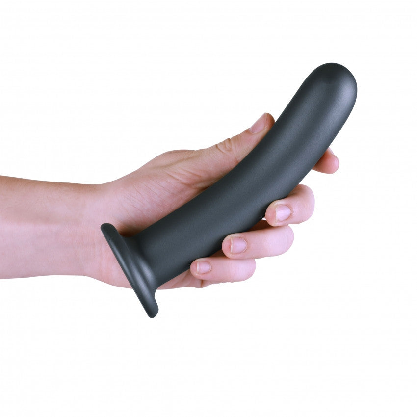 Dildo vaginale con ventosa Smooth G-Spot Dildo 7'' / 17 cm Gun Metal