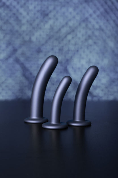 Dildo vaginale con ventosa Smooth G-Spot Dildo 7'' / 17 cm Gun Metal