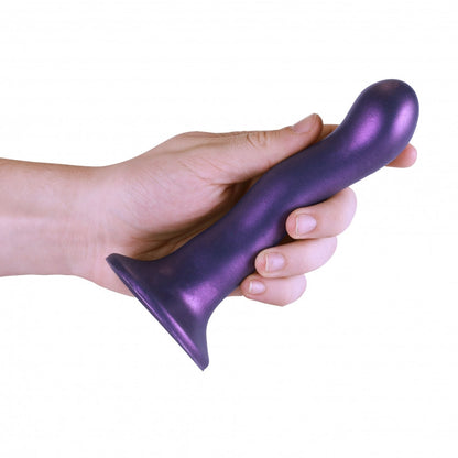 Dildo vaginale con ventosa Ultra Soft Curvy G-Spot Dildo 7''/17 cm Metallic Purple