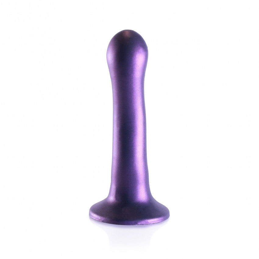 Dildo vaginale con ventosa Ultra Soft Curvy G-Spot Dildo 7''/17 cm Metallic Purple