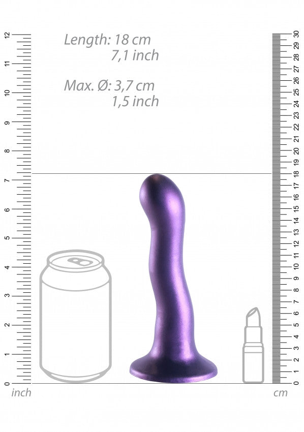 Dildo vaginale con ventosa Ultra Soft Curvy G-Spot Dildo 7''/17 cm Metallic Purple