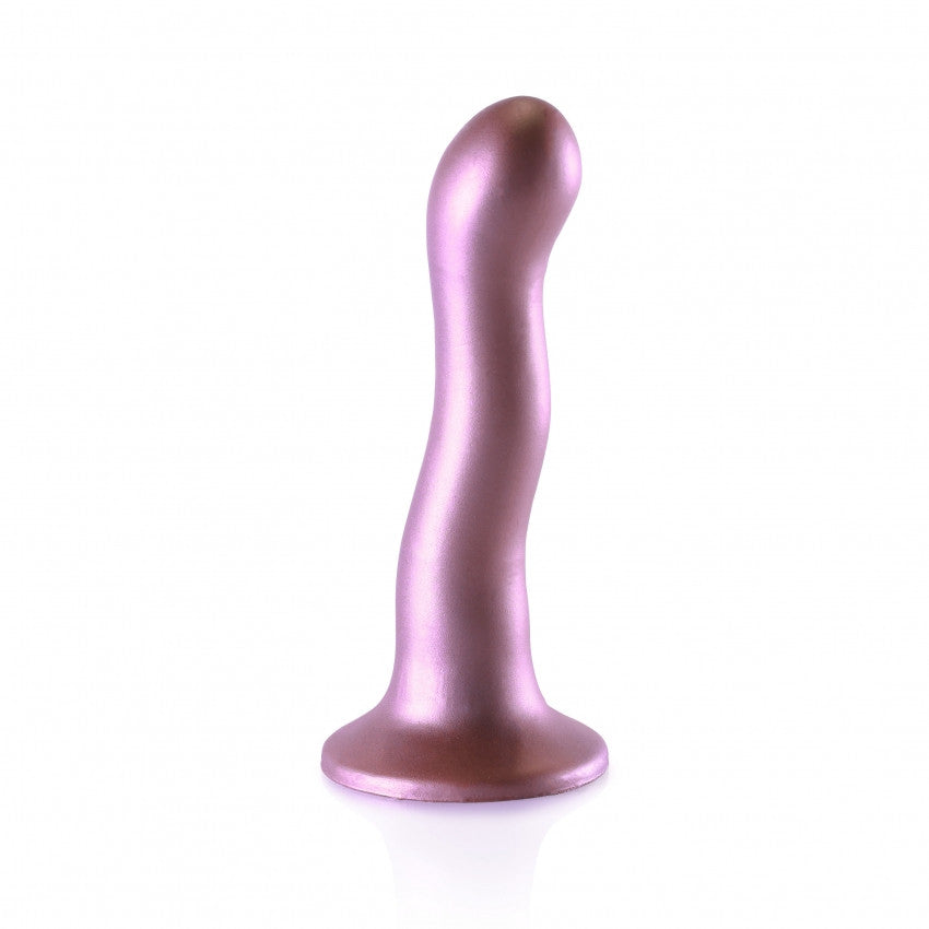 Dildo vaginale con ventosa Ultra Soft Curvy G-Spot Dildo 7''/17 cm Rose Gold