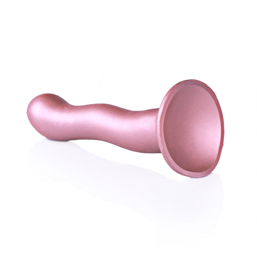 Dildo vaginale con ventosa Ultra Soft Curvy G-Spot Dildo 7''/17 cm Rose Gold