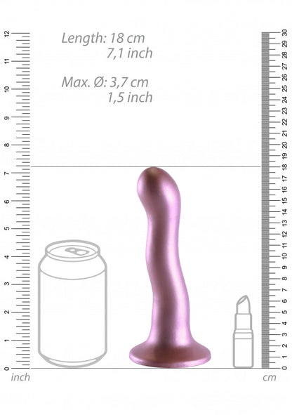 Dildo vaginale con ventosa Ultra Soft Curvy G-Spot Dildo 7''/17 cm Rose Gold