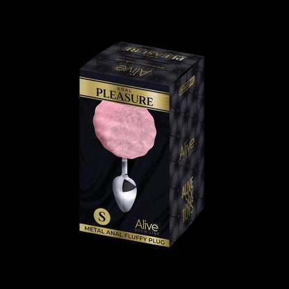 Plug anale con coda Metal Anal Fluffy Plug S pink