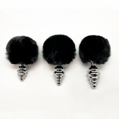 Plug anale con coda Metal Anal Fluffy Twist Plug S