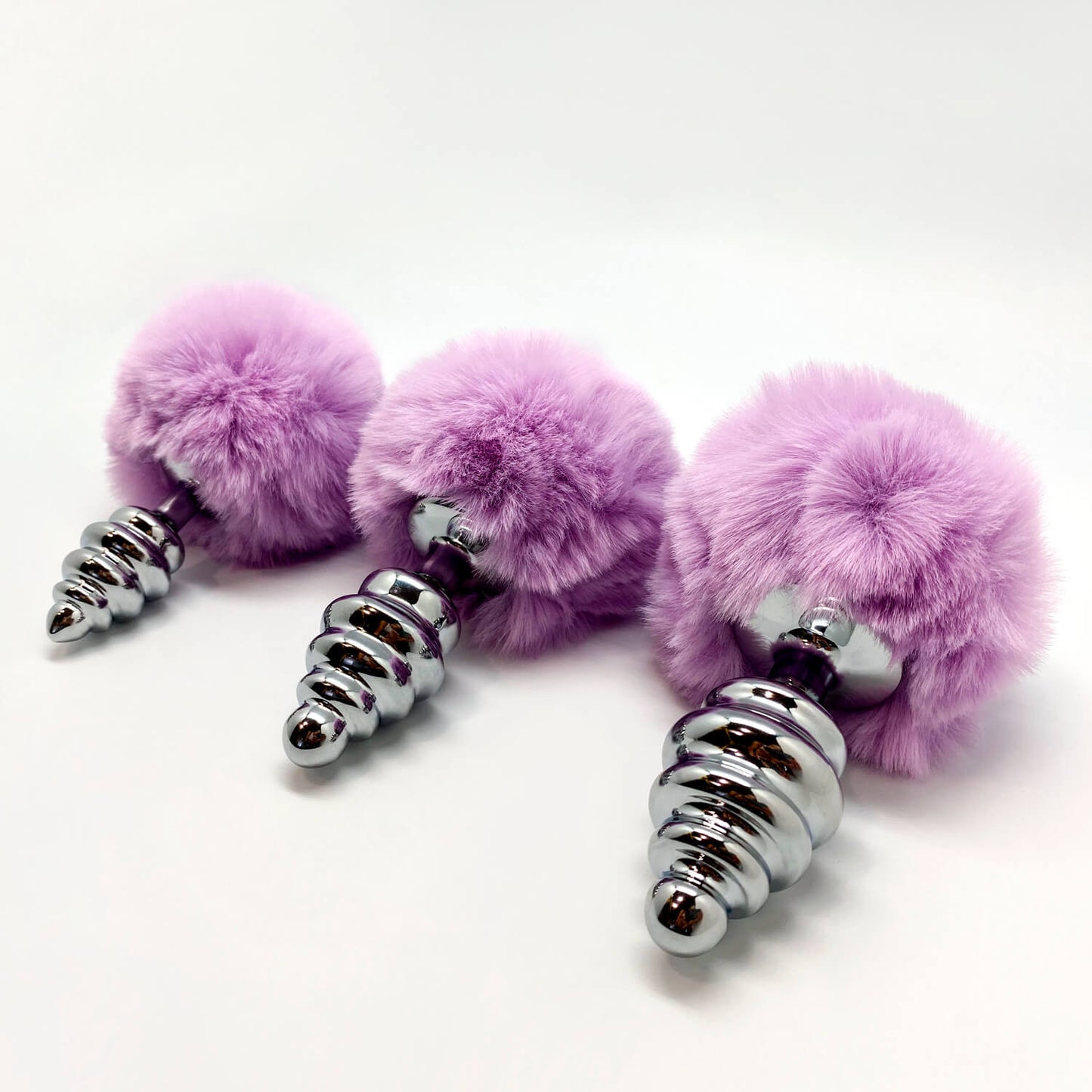 Plug anale con coda Metal Anal Fluffy Twist Plug S purple