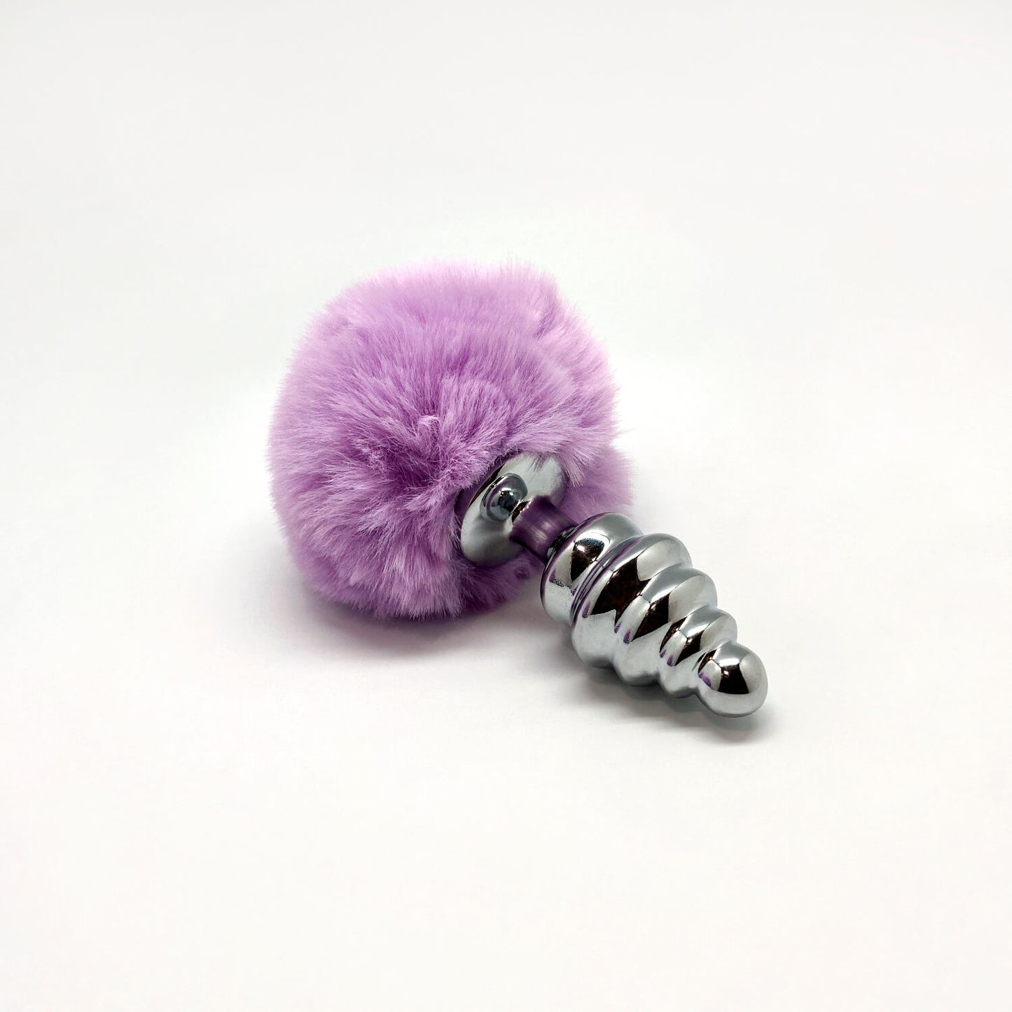 Plug anale con coda Metal Anal Fluffy Twist Plug M purple