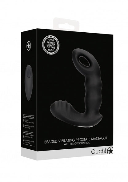 Vibratore per prostata Beaded Vibrating Prostate Massager with Remote Control Black