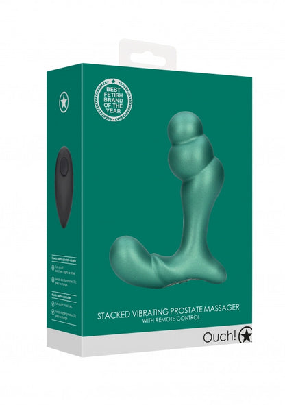 Vibratore anale per prostata Stacked Vibrating Prostate Massager with Remote Control Metallic Green