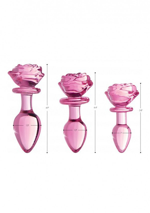 Plug in vetro Glass Medium Anal Plug - Pink Rose