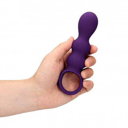 Plug anale vibrante Teardrop Shaped Anal Vibrator Clear Purple