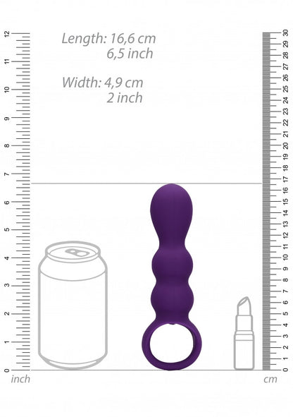 Plug anale vibrante Teardrop Shaped Anal Vibrator Clear Purple