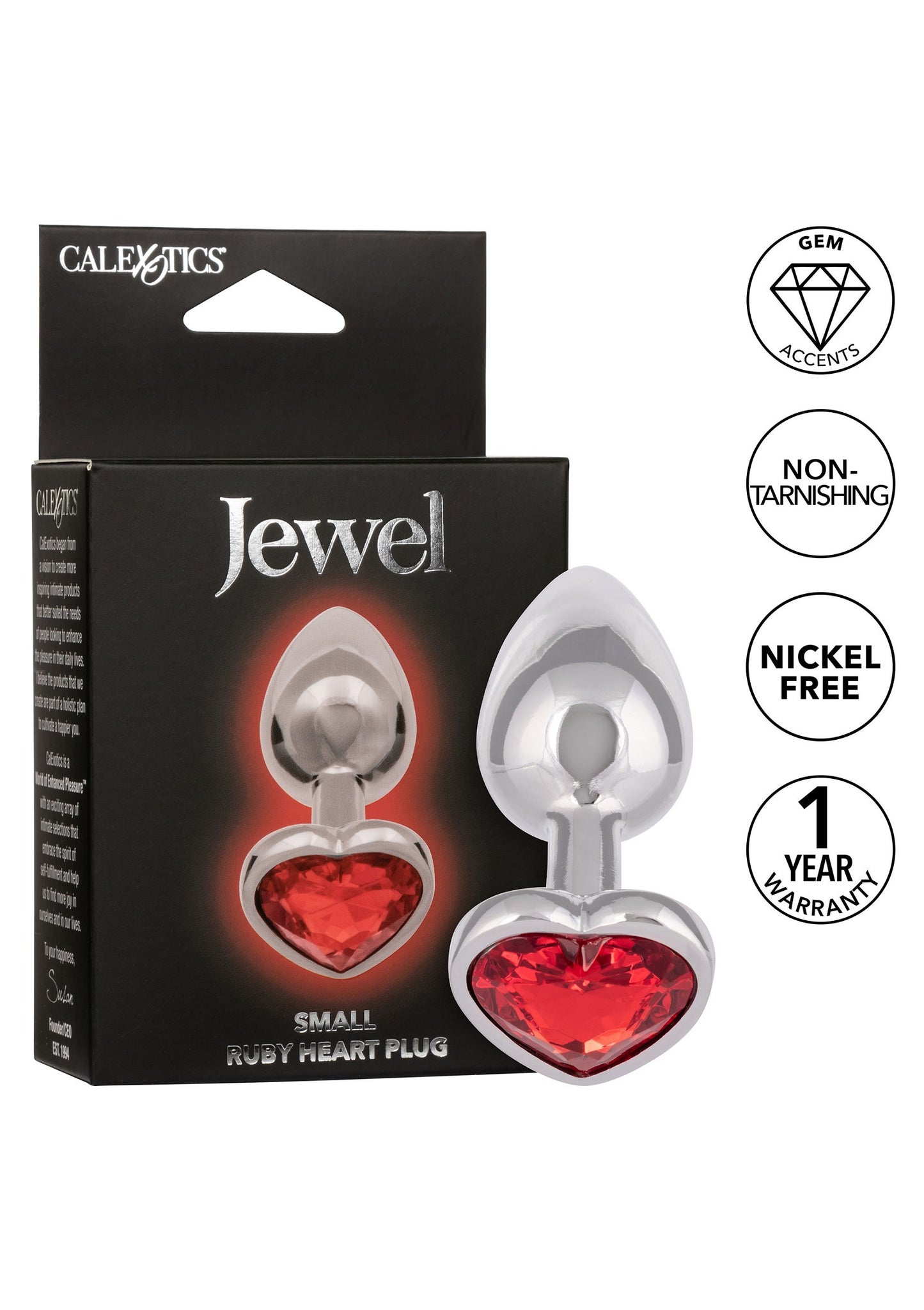 Plug anale con pietra Jewel Small Ruby Heart Plug