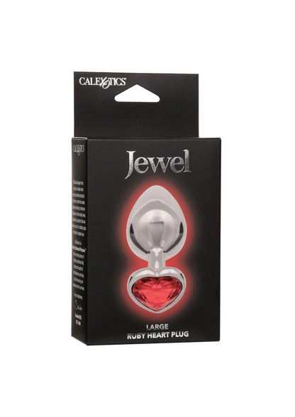 Plug anale con pietra Jewel Large Ruby Heart Plug