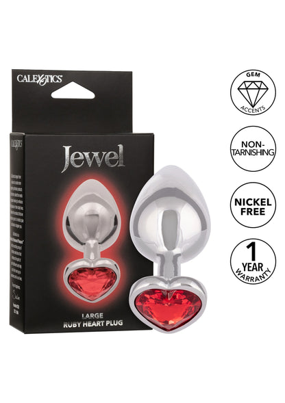 Plug anale con pietra Jewel Large Ruby Heart Plug