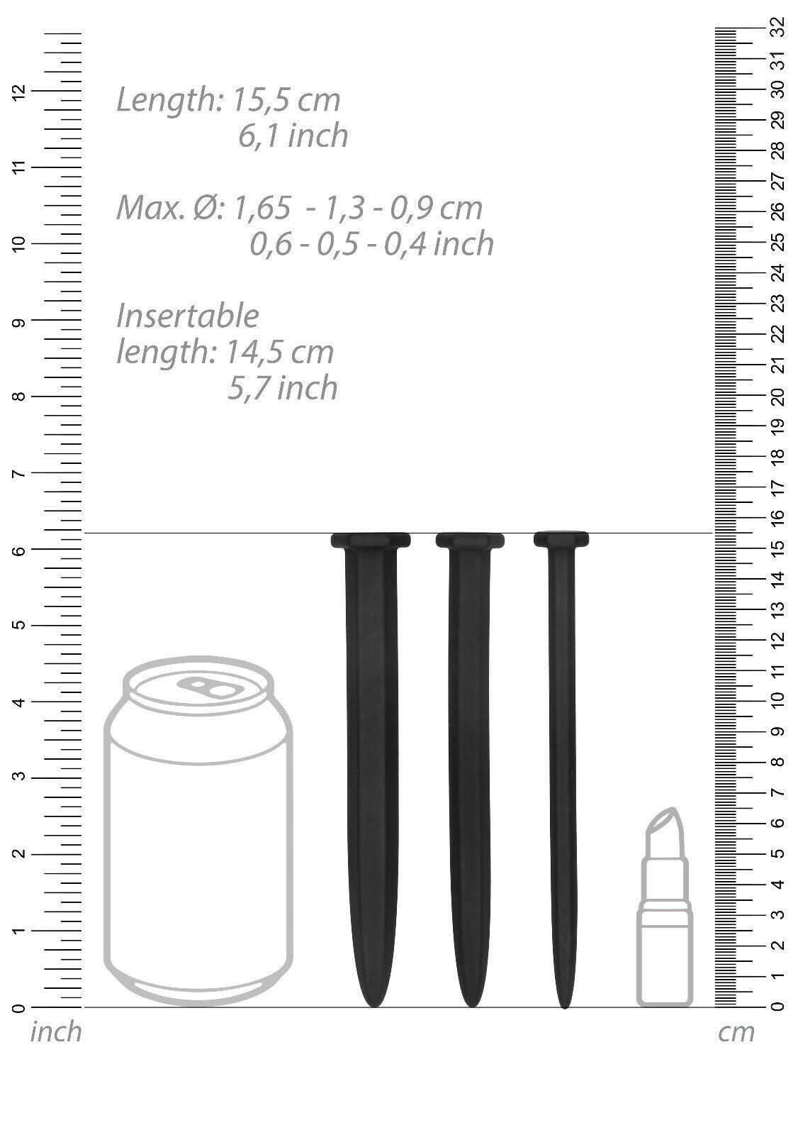 kit uretrale Silicone Rugged Nail Plug Set