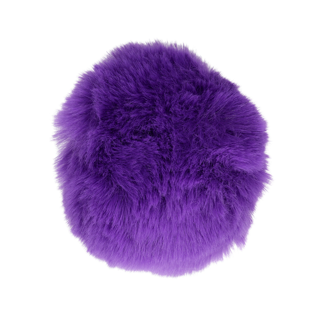 Bunny Tail with Metal Butt Plug - Purple