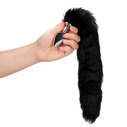 Fox Tail with Metal Butt Plug - Black