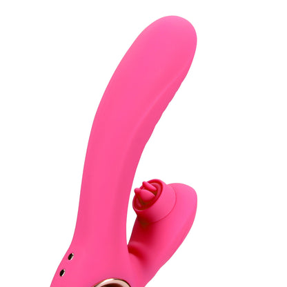 Tongue flickering vibratore scaldante esuberante rosa