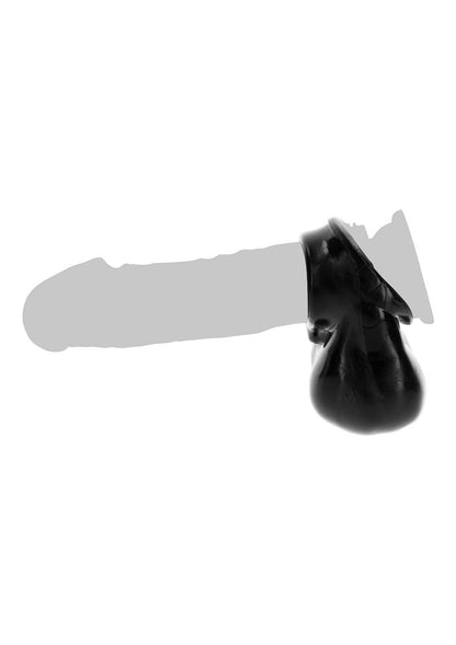 Anello per pene con testicoli ToyJoy Black