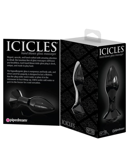 Fallo anale anal plug in vetro dildo nero icicles 78