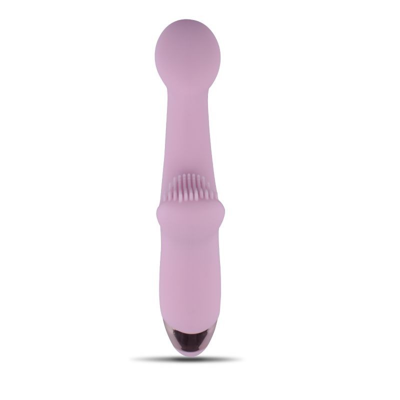 Vibratore doppio vaginale stimolatore clitoride in silicone rosa