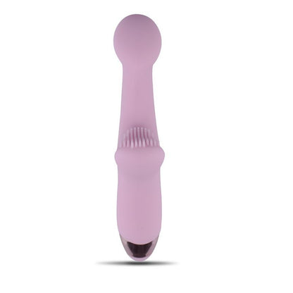 Vibratore doppio vaginale stimolatore clitoride in silicone rosa