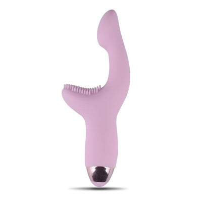 Vibratore doppio vaginale stimolatore clitoride in silicone rosa