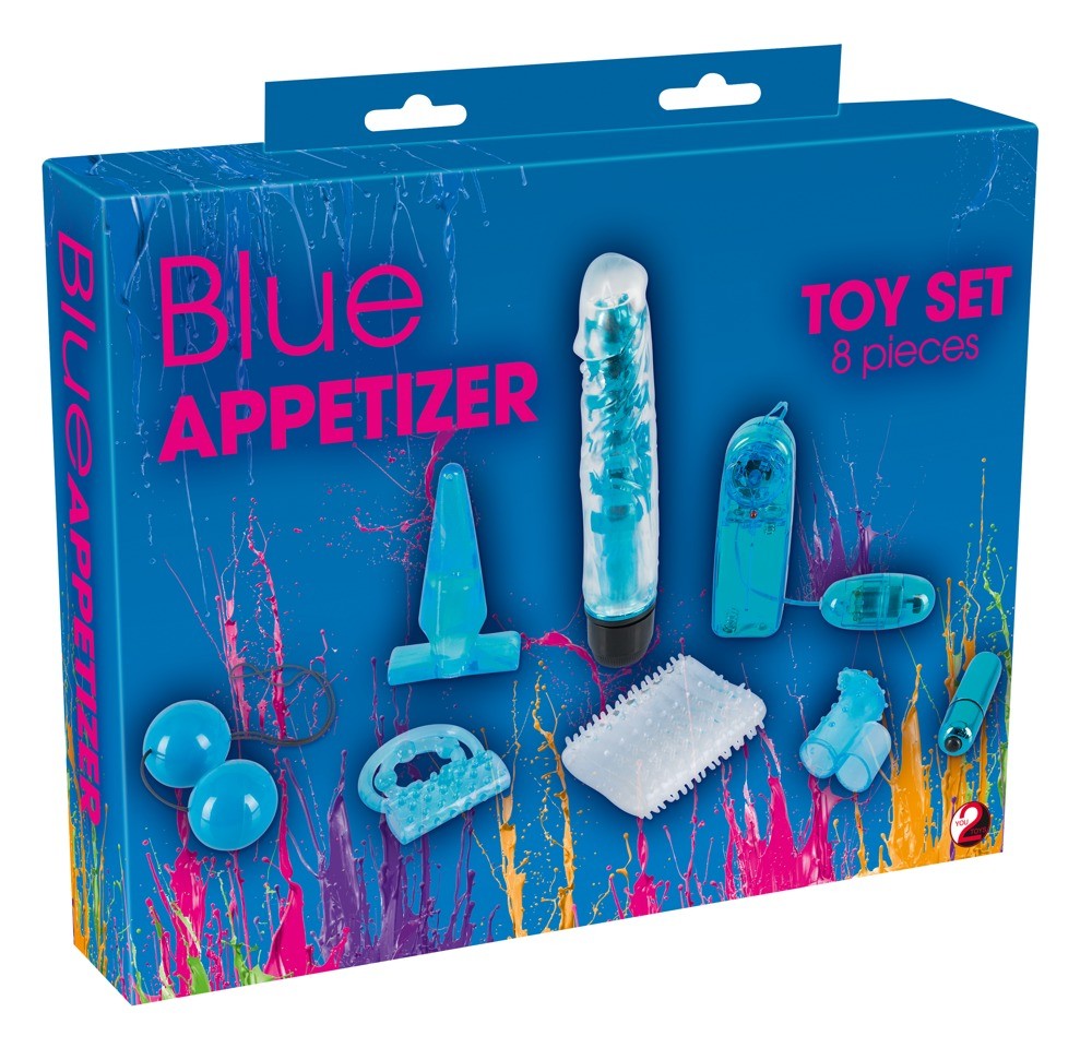 Kit sex toys per coppia stimolatore vaginale plug dildo vibratore realistico vaginale anale blu toy set