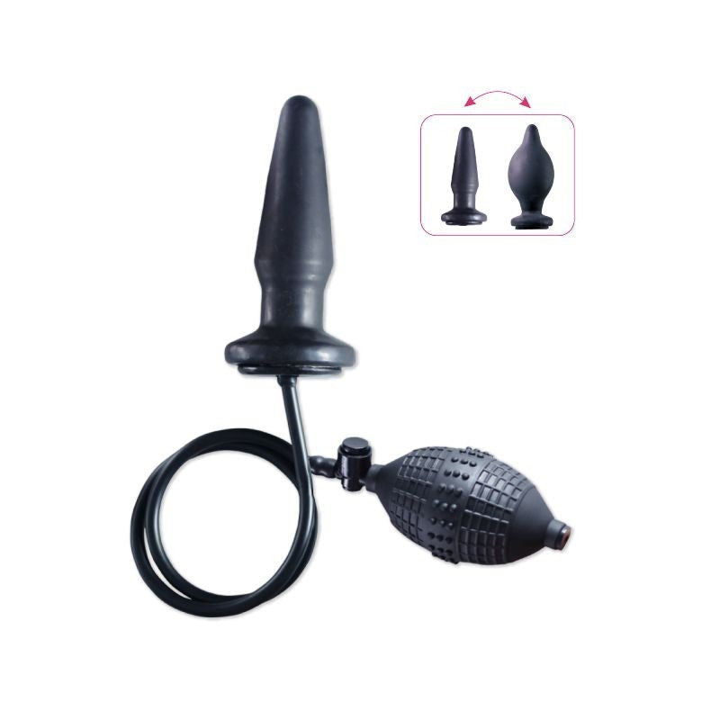 Fallo anale plug gonfiabile dildo medium nero the inflatable butt