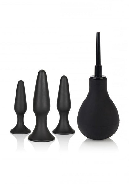 kit plug fallo anale con ventosa dildo fallo in silicone sex toys stimolatore nero con doccia intima