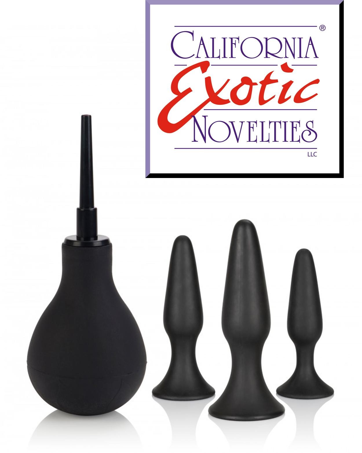 kit plug fallo anale con ventosa dildo fallo in silicone sex toys stimolatore nero con doccia intima