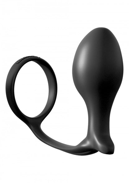 Fallo dildo plug anale con anello fallico indossabile nero anal butt