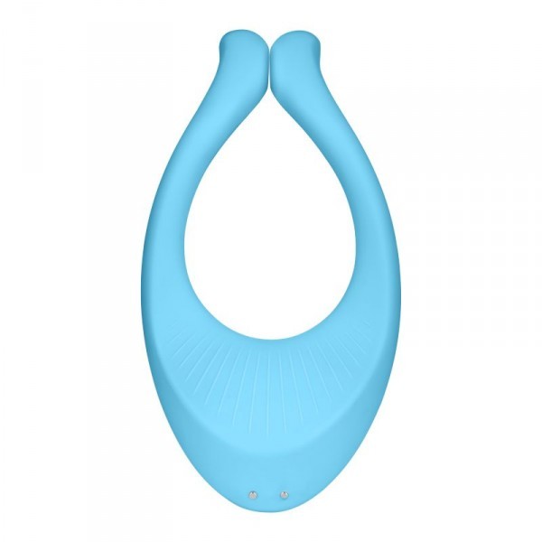 vibratore vaginale in silicone per coppia stimolatore doppio clitoride satisfyer partner blu