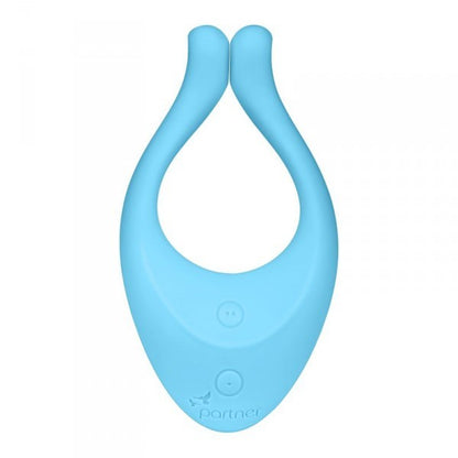 vibratore vaginale in silicone per coppia stimolatore doppio clitoride satisfyer partner blu