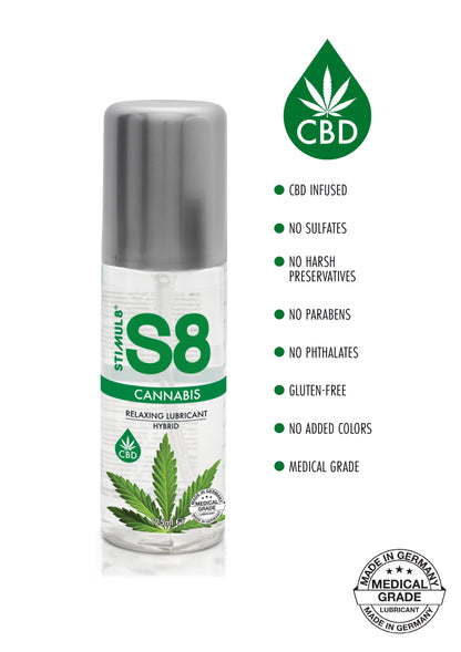 Lubrificante intimo gel vaginale anale cbd mariuana S8 Hybrid Cannabis Lube 125ml